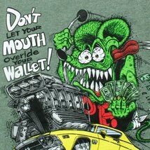 新品 Ratfink ラットフィンク Tシャツ プリントT ローブロー ホットロッド hotrod オリーブヘザー グリーンヘザー M_画像3