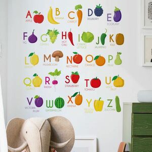 ウォールステッカー　KX32 英語　果物　野菜　癒す　DIY 壁紙インテリアシート