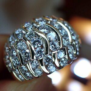 F3165[DAMIANI] Damiani natural rarity diamond top class 750 purity Celeb liti ring [BRAND CLUB HILTON OSAKA]