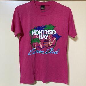 USA製 80s Tシャツ (M) Top Half BY TROPIX montego bay canoe club プリント ヴィンテージ モンテゴベイ カヌークラブ 唯一無二T