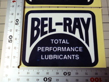 正規品 BEL-RAY ステッカー 2枚 当時物です(紺/83×65mm) 80年代 80s ベルレイ オイル_画像2