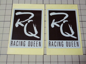 正規品 RACING QUEEN ステッカー 2枚 当時物 です(48×62mm) レーシングクイーン