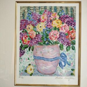 レスリーセイヤー　ピンクの花瓶の花束