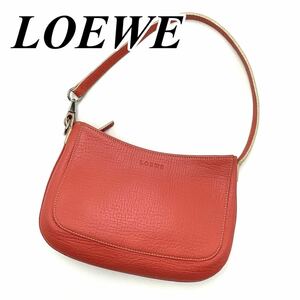 LOEWE ロエベ ハンドバッグ アクセサリーポーチ レザー ロゴ ピンク