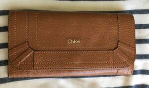 値下 Chloe クロエ 財布 本革 茶 中古 送料 350円～