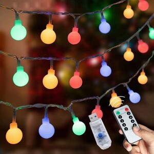 LEDストリングライト ガーランド 5m 50個LED リモコンUSB式 電飾 フェアリーライト 装飾ライト クリスマスツリー