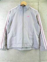 016c14◆良品です◆セットアップ◆adidas アディダス ナイロンジャージ 上下 L/ジャケット/ウインドブレーカー/ジャージパンツ/レディース_画像3