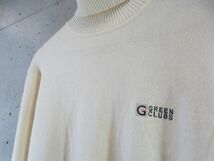 7280b38◆良品です◆カシミヤ100％◆GREENCLUBS グリーンクラブ ロゴ刺繍 タートルネック カシミヤニットセーター 3/カステルバジャック_画像3