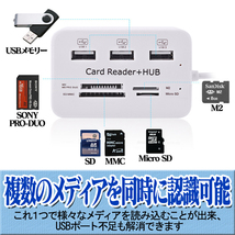 マルチカードリーダー TYPEーC USBハブ 多機能 USB3.0 SDカード マイクロSD 高速 小型 カードリーダー HUB 外付け_画像4