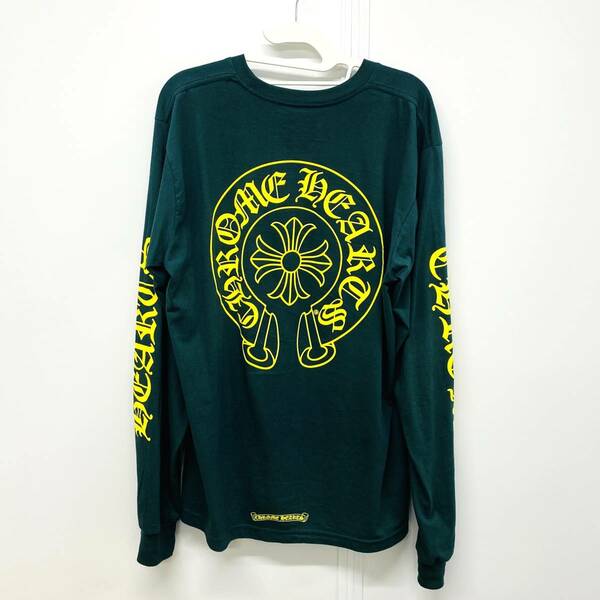 美品 CHROME HEARTS Yellow Horseshoe L/S Tee F1114