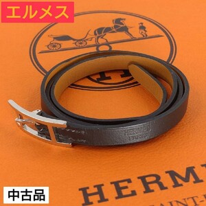  中古品 エルメス レザーブレスレット