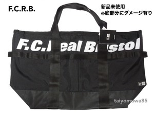 【未使用ですが底部分キズ有】F.C.Real Bristol(エフシーレアルブリストル) x NEW ERA WHOLE PANEL LOGO TOTE BAG(トートバッグ) 黒/大容量