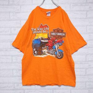 《Made in USA》HARLEY DAVIDSON ハーレーダビッドソン Tシャツ 半袖 カットソー ビンテージ デカロゴ