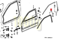 【ホンダ純正新品】HONDA 未使用品 ★超希少品★ シビック EK9 ドア 右側 サブシール ウェザーストリップ ３ドア用 EK2 EK3 EK4 EK9_画像2