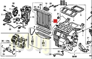 【ホンダ純正新品】HONDA 未使用品 ★超希少品★ シビック FD2 タイプＲ エバポレーター エアコンクーリングユニット 2007/3-2010/8