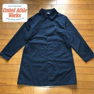 ★【 United Athle Works 】★ ワンポイント刺繍 ショップコート ワークジャケット ステンカラーコート ★サイズM★O648