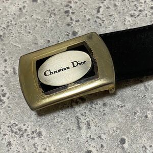 [19-433] Christian Dior Christian Dior belt leather original leather Brown Gold gold top type buckle lady's superior article anonymity delivery 