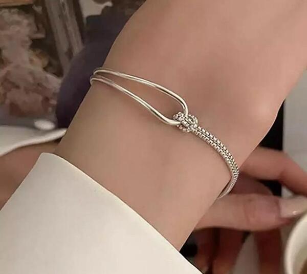 490★新品未使用★レディース シルバー チェーン ブレスレット ジュエリー 韓国 アクセサリー 結婚式 おしゃれ バングル カジュアル