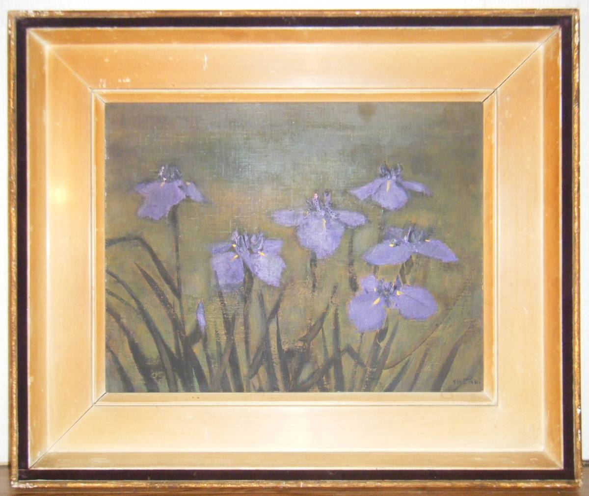 [Authentic] Painting by Shuichi Shibata, Oil Painting No. 6, Iris, Many solo exhibitions held, Excellent work, N170, Painting, Oil painting, Still life