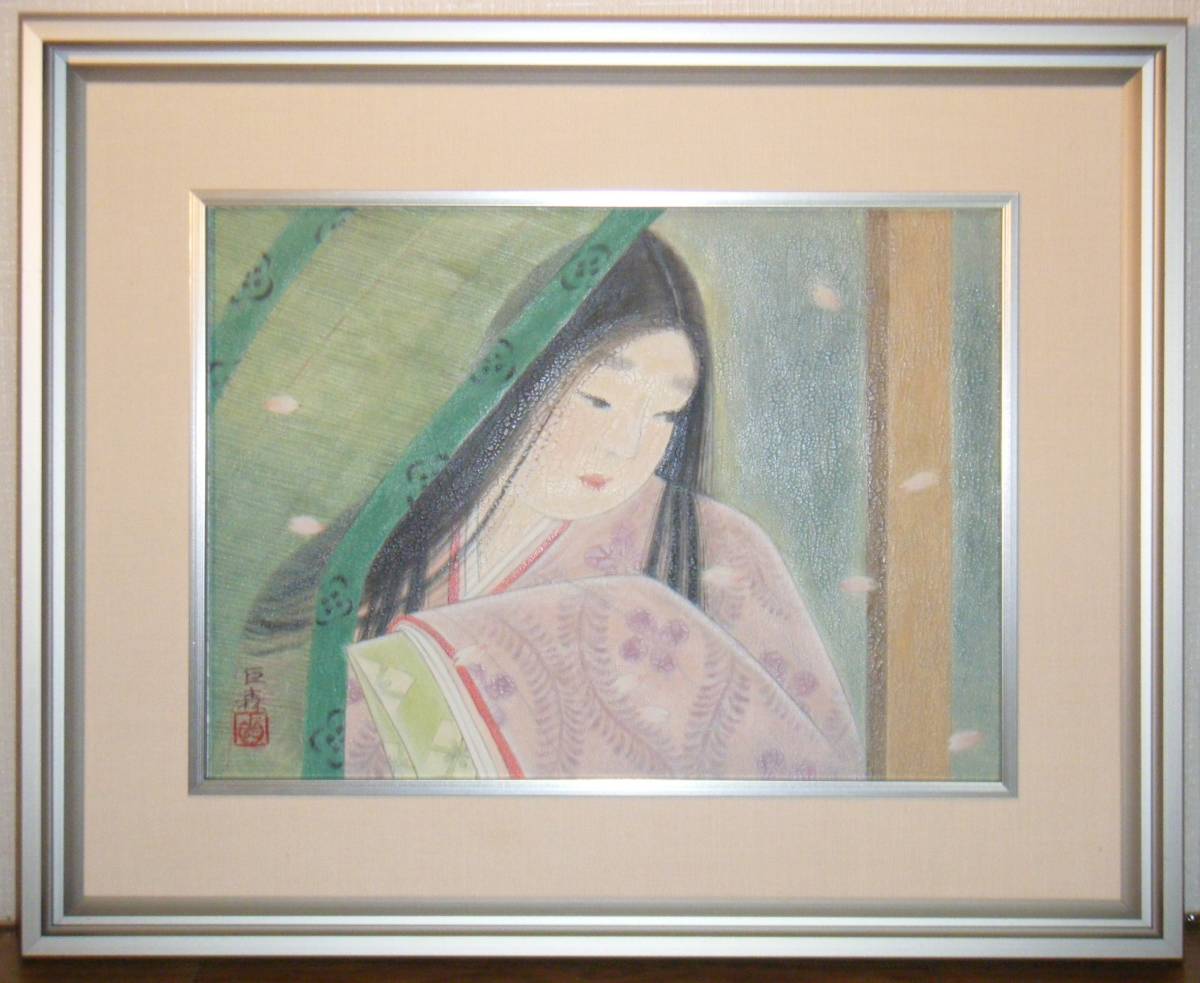 【真作】絵画 滝沢巨森 技法不明4号 花の朝 逸品 箱入 N145, 美術品, 絵画, その他