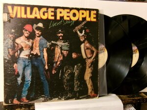 ▲ダブルジャケ2LP VILLAG EPEOPLE ヴィレッジ・ピープル / LIVE AND SLEAGY 国内盤 ポリスター 19S-7/8◇r50819