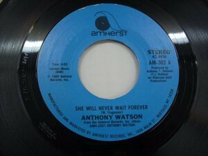 ▲7インチ ANTHONY WATSON / SHE WILL NEVER WAIT FOREVER / TUNNEL O' LOVE アンソニー・ワトソン US盤 AMHERST RECORDS AM-302 ◇r50802