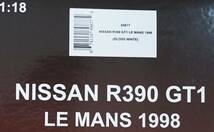 未開封新品/AUTOart世界限定500台モデル「1/18オートアートNISSAN R390 GT1 LE MANS 1998 GLOSS WHITE」CALSONIC K.HOSHINO/M.KAGEYAMA #32_画像10