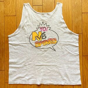 90s MADE IN U.S.A. ONEITA tank top rom and rear (before and after) print use impression little 