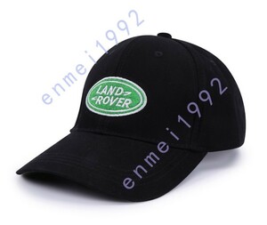 ランドローバー LANDROVER 用★スポーツ コットンツイル 帽子 自動車 刺繍ロゴ付き フリーサイズ ブラック CAP 野球帽 調節可能 新品未使用