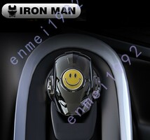 ユニバーサル 汎用★アイアンマン エンジンボタンカバー プッシュスタートボタン 自動車 内装 保護 ボドレスアップ 高級感 _画像1
