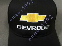 シボレー CHEVROLET用★スポーツ コットンツイル 帽子 自動車 刺繍ロゴ付き フリーサイズ ブラック CAP 野球帽 調節可能 新品未使用_画像4