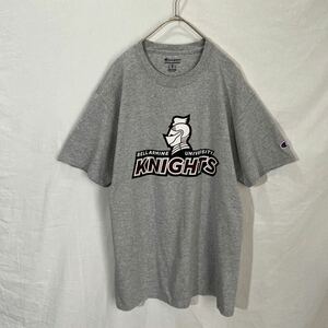 チャンピオン　半袖プリントTシャツ　古着　Mサイズ　グレー