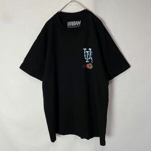 URBAN NECESSITIES 半袖プリントTシャツ　古着　Mサイズ　ブラック　ヴィンテージ アメリカ製