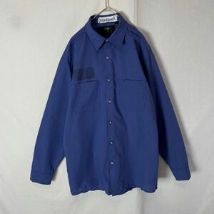 CINTAS 長袖ワークシャツ　古着　Mサイズ　ネイビー　ヴィンテージ WORKWEAR