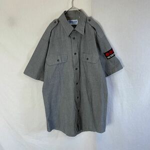 GALLS 半袖オフィサーシャツ　古着　15.5サイズ　グレー　ヴィンテージ WORKWEAR