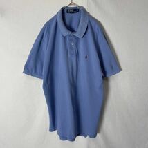 POLO by RALPH LAUREN 半袖ポロシャツ　古着　Lサイズ　ライトブルー_画像1