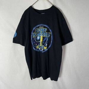 ATARI 半袖プリントTシャツ　古着　Mサイズ　ブラック　クルーネック