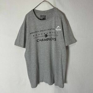 アディダス　半袖プリントTシャツ　古着　Mサイズ　グレー