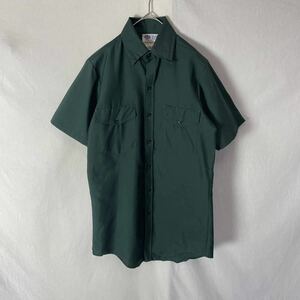 RIVERSIDE 半袖ワークシャツ 古着　141/2 グリーン　WORK WEAR ヴィンテージ アメリカ製