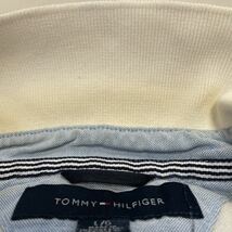 TOMMY HILFIGER 半袖ポロシャツ　古着　Lサイズ　ボーダー　古着　ホワイト_画像10