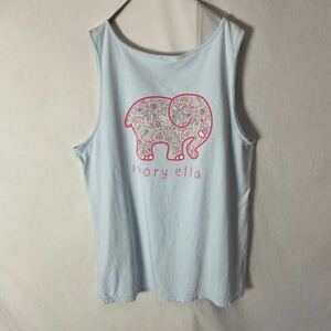 COMFORT COLORS print tank top old clothes L size light blue back print 