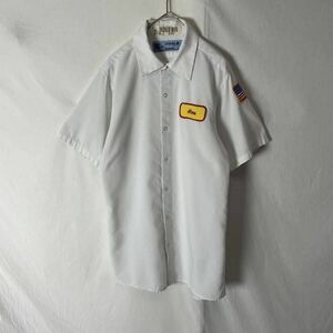 aramark 半袖ワークシャツ　古着　Sサイズ　ホワイト　WORKWEAR