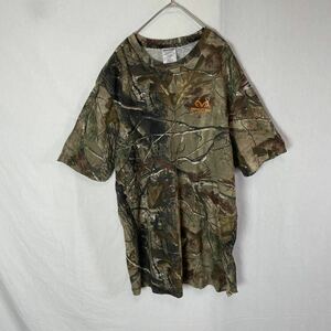 REALTREE 半袖プリントTシャツ　古着　総柄　Lサイズ　クルーネック