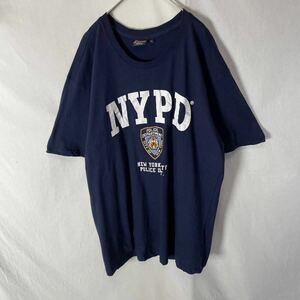 NYPD 半袖プリントTシャツ　古着　XLサイズ　ダークネイビー　ヴィンテージ