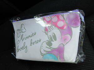 * Disney minnie daisy square pouch leather style 17cm pen case cosmetics inserting purple purple daisy Duck *** new goods unopened 