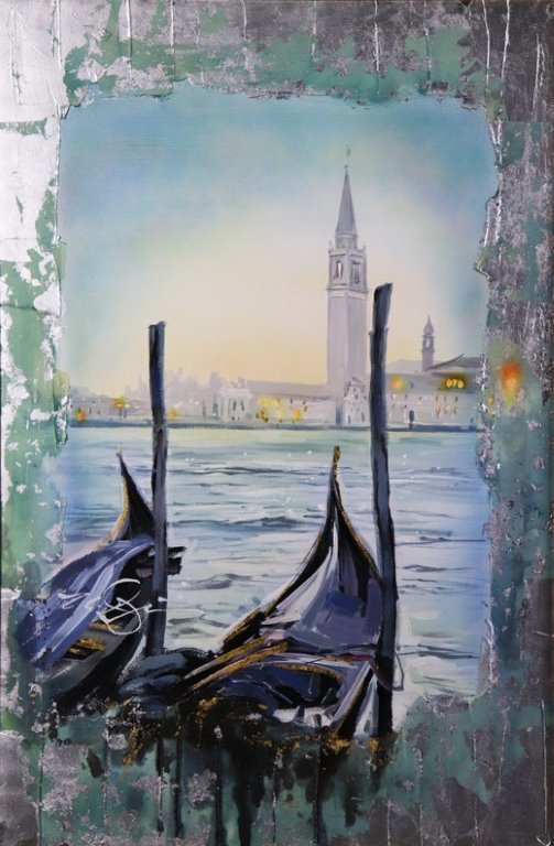 ☆ Nate Giorgio ☆ Venetian Vista (original picture) Michael Jackson's personal artist One-of-a-kind original item Comes with seller's warranty, artwork, painting, acrylic, gouache