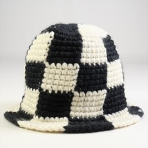 STUSSY ステューシー 23AW BUCKET HAT CHECKER KNIT BLACK/WHITE ハット 白黒 Size 【フリー】 【新古品・未使用品】 20774243_画像1