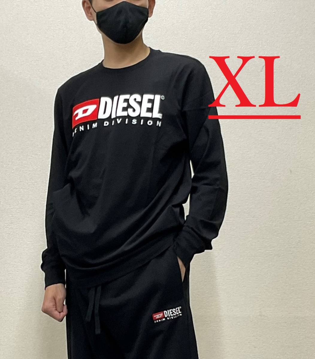 ディーゼル 長袖Tシャツ 20A23 XXLサイズ ブラック 新品 タグ付 ロゴ