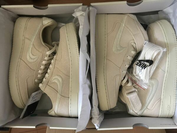 新品 国内正規品 2足セットStussy × Nike Air Force 1 Fossil Stone Low & Mid 【27.5cm】 ナイキ ステューシー エア フォース フォッシル