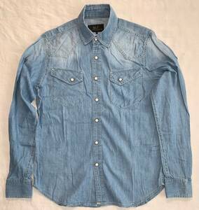 US men's Bigi long sleeve Denim shirt S blue 